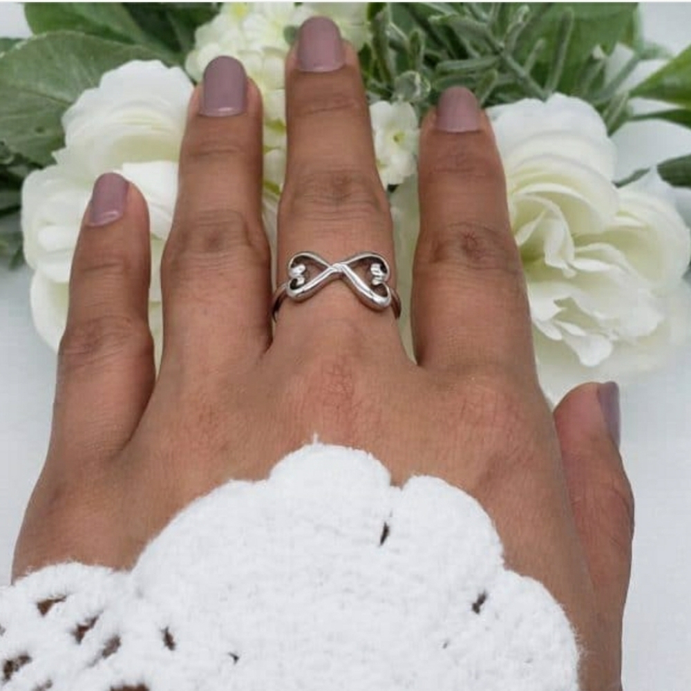 🥰 MY ROSIE HEART STERLING SILVER RING - Picture 3 of 4